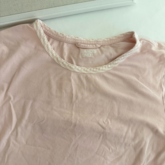 Lands' End Pink Cotton Pajama Set Relaxed Fit NWOT - Picture 2 of 6